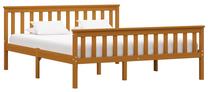 Lova dvigulė VLX Solid Pinewood 283242, 160 x 200 cm, ruda sp., be čiužinio, su grotelėmis