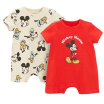 Bērnu rāpulītis ar īsām piedurknēm, neformāls pavasaris/vasara, mazuļiem Cool Club Mickey Mouse LCB2802169-00, sarkana krās./bēša krās., 86 cm, 2 gab.