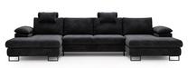 Kampinė sofa - lova Polak Meble Cuba Aston, juoda sp., 98 x 352 cm x 170 cm