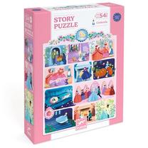 Puzle Djeco Story Cinderella, 50 cm x 38 cm, 54 gab., daudzkrāsaina
