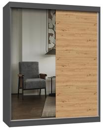 Spinta IGA A/B, antracito sp./artisan oak sp., 61 cm x 160 cm x 200 cm, su veidrodžiu