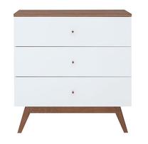 Komoda Heda KOM3S, ruda sp./balta sp., 90 cm x 40.5 cm x 80 cm