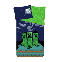 Детский комплект постельного белья Minecraft Sssleep Tight JE10331JF, синий цв./зеленый цв., 140 x 200 cm
