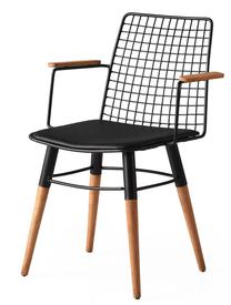 Kėdžių rinkinys Kalune Design Trend 961 974NMB1209, matinė, juoda sp./riešuto sp., 39 cm x 43 cm x 82 cm, 2 vnt.