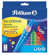 Krāsainie zīmuļi Pelikan Silverino, 24 gab.