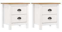 Naktinis staliukas VLX Bedside Cabinet, ruda sp./balta sp., 49.5 cm x 46 cm x 35 cm