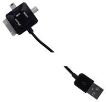 Telefono įkroviklis Whitenergy, Micro USB/Mini USB/USB/Apple Lightning, balta sp./juoda sp.
