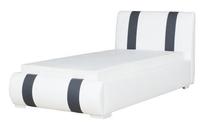 Lova viengulė Bodzio Aga, 90 x 200 cm, balta/pilka, be čiužinio, su grotelėmis