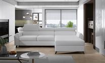 Kampinė sofa Mariall Soft 17, balta sp., dešininė, 190 x 300 cm x 98 cm