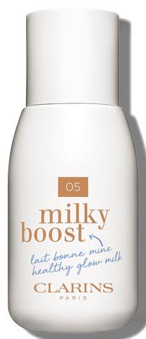 Skystas makiažo pagrindas Clarins Milky Boost Healthy Glow, 05 milky sandalwood, 50 ml