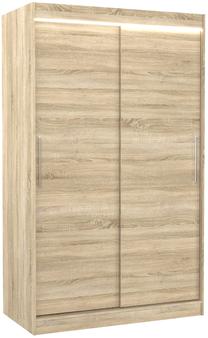 Riidekapp ADRK Collin LED, sonoma tamm v., 58 cm x 120 cm x 200 cm