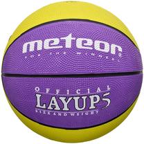Баскетбольный мяч Meteor Layup, 5 размер, желтый цв./фиолетовый цв.