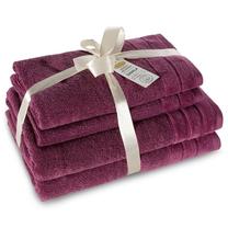 Vonios rankšluosčių rinkinys Damla, violetinis, 140 cm x 70 cm, 4 vnt.