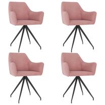 Krēslu komplekts VLX 3058045, rozā krās., 59 cm x 54 cm x 82 cm, 4 gab.