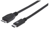 Провод Manhattan USB Type-C male, USB B male, 1 м