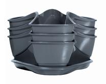Pakabinamas gėlių vazonas Prosperplast Coubi DKN300W-426U, plastikinis, Ø 29.5 cm, pilka sp.