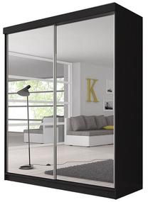 Spinta Idzczak Meble Multi 20 203, juoda sp., 203 cm x 61 cm x 218 cm, su veidrodžiu