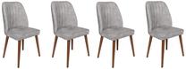 Kėdžių rinkinys Kalune Design Alfa 468 V4 974NMB1566, matinė, pilka sp./riešuto sp., 49 cm x 50 cm x 90 cm, 4 vnt.