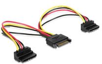 Кабель Delock 60128 SATA 15-pin, 2 x SATA 15-pin, 0.15 м, многоцветный