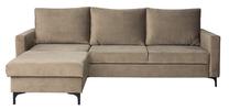 Kampinė sofa - lova Bodzio Milano TMIN-P15, ruda sp., 239 x 177 cm x 90 cm