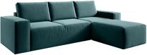Kampinė sofa Silla Velvetmat 38, žalia sp., dešininė, 204 x 302 cm x 95 cm