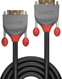 Vads Lindy Anthra Line DVI-D 24+1-pin Male, DVI-D 24+1-Pin Male, 3 m, melna krās.