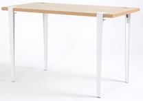Stalas Kalune Design Eurotas, balta sp./medžio sp., 60 cm x 120 cm x 75 cm