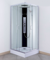 Dušo kabina Roth Lucidus 4000898, kampinė, 90 cm x 90 cm x 215 cm, balta sp./grūdintas