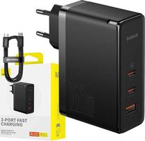 Telefono įkroviklis Baseus GaN5, USB Type-C, 8.5 cm, juoda sp., 160 W