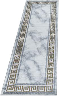 Ковровая дорожка Naxos Marble, золотой цв./белый цв./серый цв., 250 см x 80 см