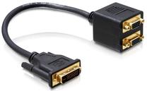 Adapteris Delock DVI-I male, VGA 15 pin female x 2, 0.1 m