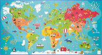 Dėlionė World Map, 94 cm x 49 cm, 150 vnt., įvairių spalvų