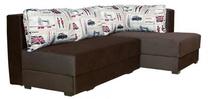 Kampinė sofa Bodzio Judyta, ruda sp./smėlio sp., dešininė, 225 x 155 cm x 77 cm