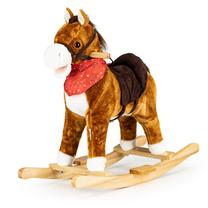 Supamas arkliukas EcoToys Horse XL-106, mediena, pliušas, ruda sp.