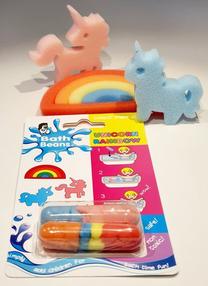 Vonios žaislų komplektas Bath Beans Unicorn Rainbow, įvairių spalvų