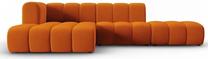 Kampinė sofa Micadoni Home Lupine Velvet, oranžinė sp., kairinė, 294 x 175 cm x 70 cm