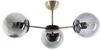 Lampa griesti Opviq Venüs 3 Lü Füme Camlı Avize 846STL2935, E27, 3 x 60 W, caurspīdīga krās./pelēka krās. / vara krās.