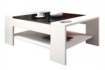 Žurnalinis staliukas Idzczak Meble, balta sp./juoda sp., 100 cm x 70 cm x 45 cm
