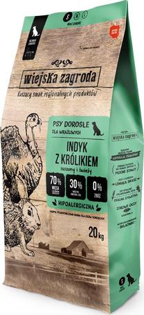Kuiv koeratoit Wiejska Zagroda, küülikuliha/kalkun, 20 kg