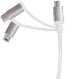 Vads Logilink USB To Micro USB With Type-C And Lightning CU0126 USB, Micro USB, 1 m, sudraba krās.