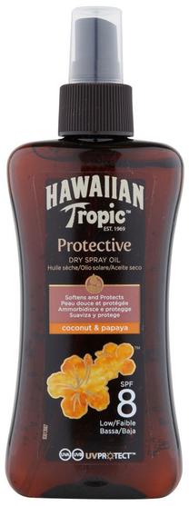 Purškiklis įdegio priežiūrai Hawaiian Tropic Protective Dry Oil SPF8, 200 ml