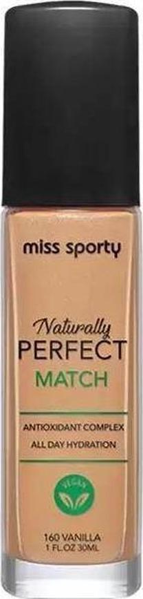 Skystas makiažo pagrindas Miss Sporty Naturally Perfect Match, 160 vanilla, 30 ml