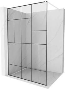 Dušo sienelė Mexen Kioto Walk-In, 100 cm x 200 cm, balta sp./juoda sp./grūdintas