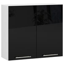 Viršutinė virtuvinė spintelė Akord Oliwia H720, balta sp./juoda sp., 30 cm x 80 cm x 72 cm