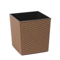 Puķu pods Lamela Juka Eco Wood RATTAN 826-38, plastmasa, Ø 19 cm, brūna krās.