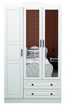 Spinta Kalune Design Bahar 603, balta sp., 50 cm x 105 cm x 186 cm, su veidrodžiu