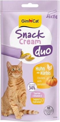 Skanėstas katėms Gimcat Snack Cream Duo, vištiena/moliūgas, 0.015 kg, 6 vnt.