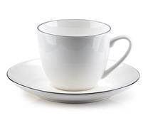 Puodelis su lėkštute AffekDesign Simple, balta sp., 0.22 l