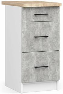 Apatinė virtuvinė spintelė Akord Oliwia S40, ruda/balta/pilka, 40 cm x 46 cm x 85 cm