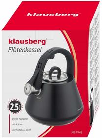 Arbatinukas su švilpuku Klausberg KB 7948, 2.5 l, juoda sp.